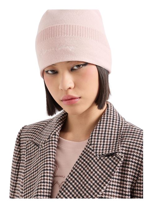 WOOL BLEND BEANIE HAT WITH EMBROIDERY ARMANI EXCHANGE | hats | 944669 4F30220570